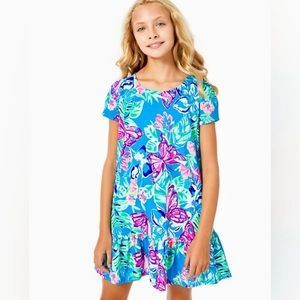 Lilly Pulitzer girls emina dress size x-large (12-14) pundy blue isle be back